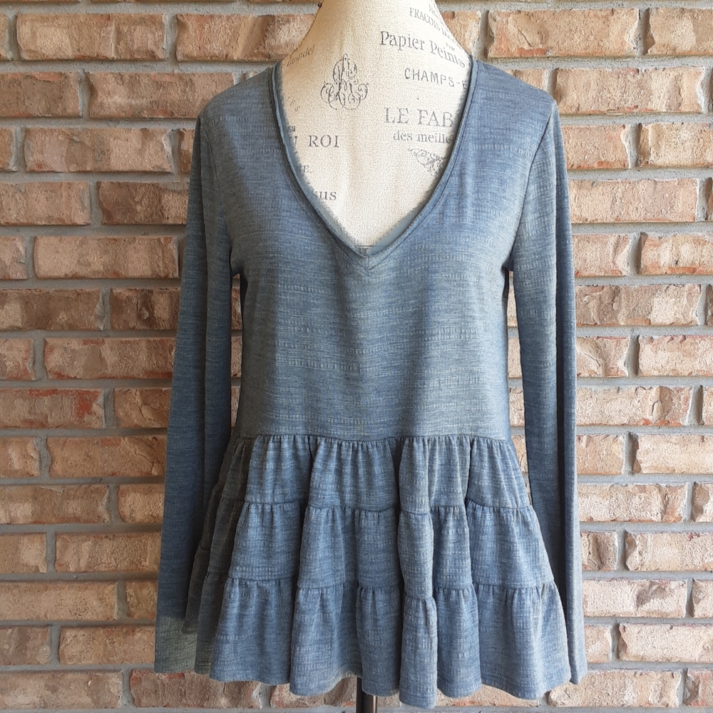 Anthropologie Deletta V-Neck Peplum Blouse.
